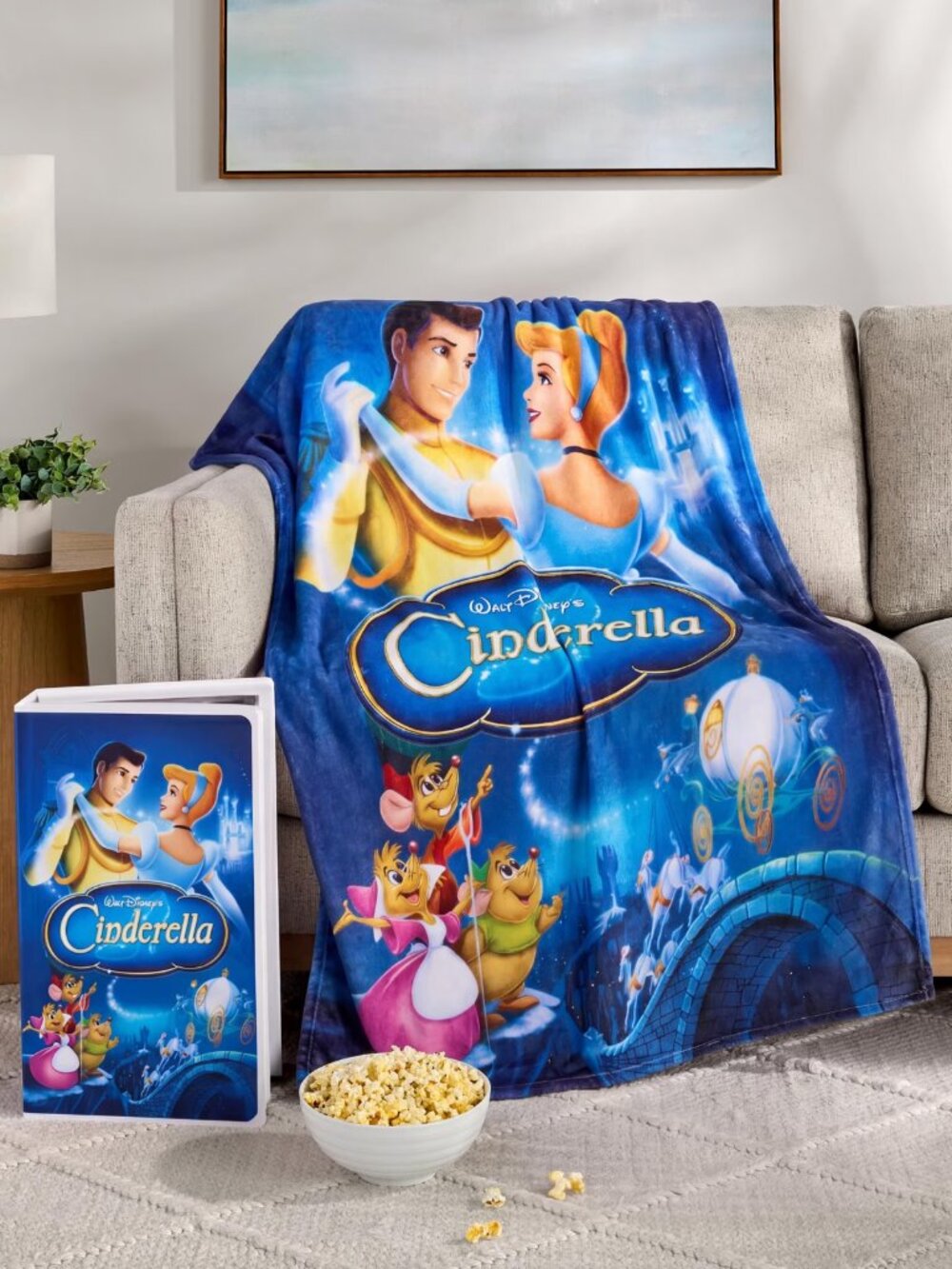 Disney Cinderella Classic VHS Boxed Silk Touch Throw, 50" x 70"